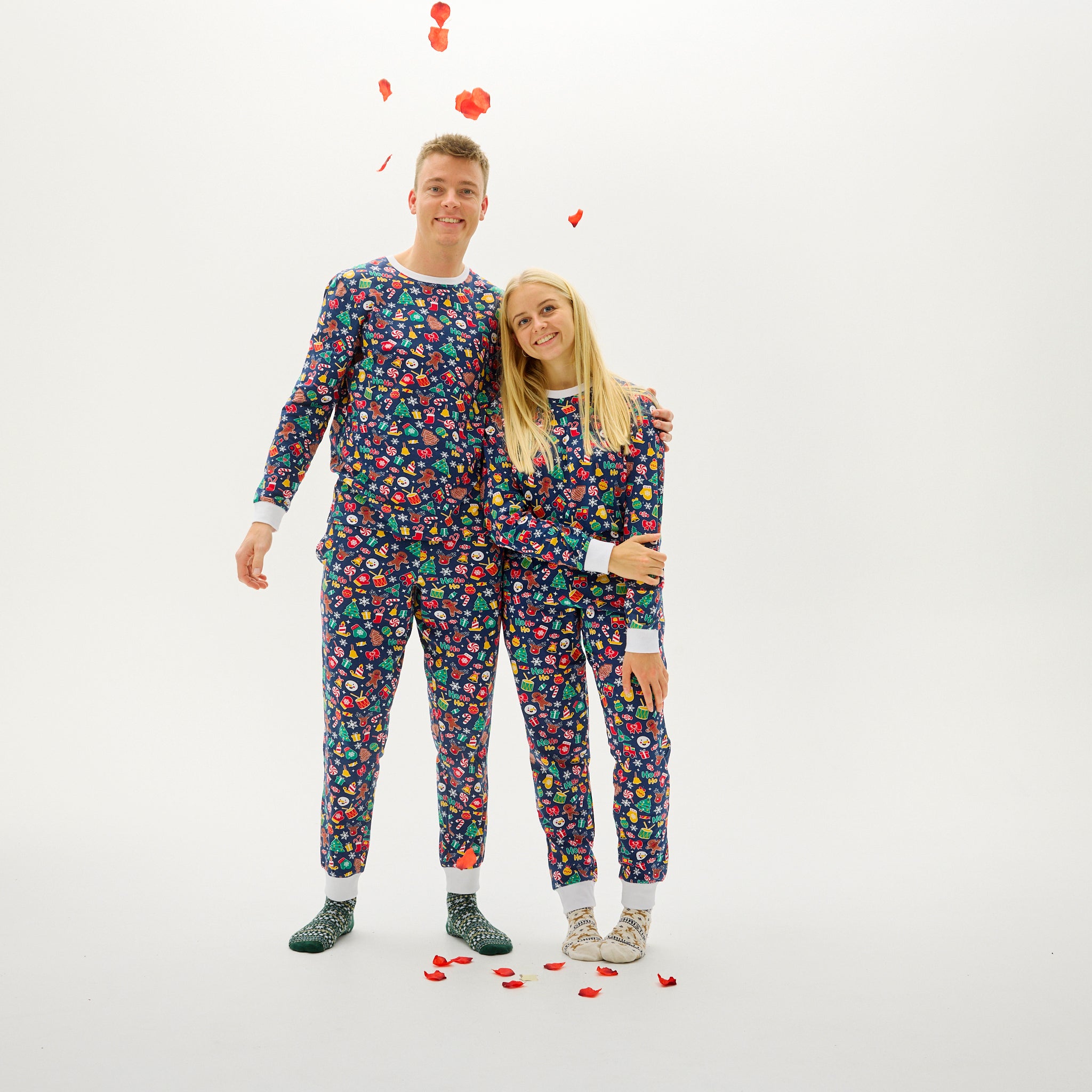 Pigiama Natalizio “Crazy” Blu Navy - Donna.